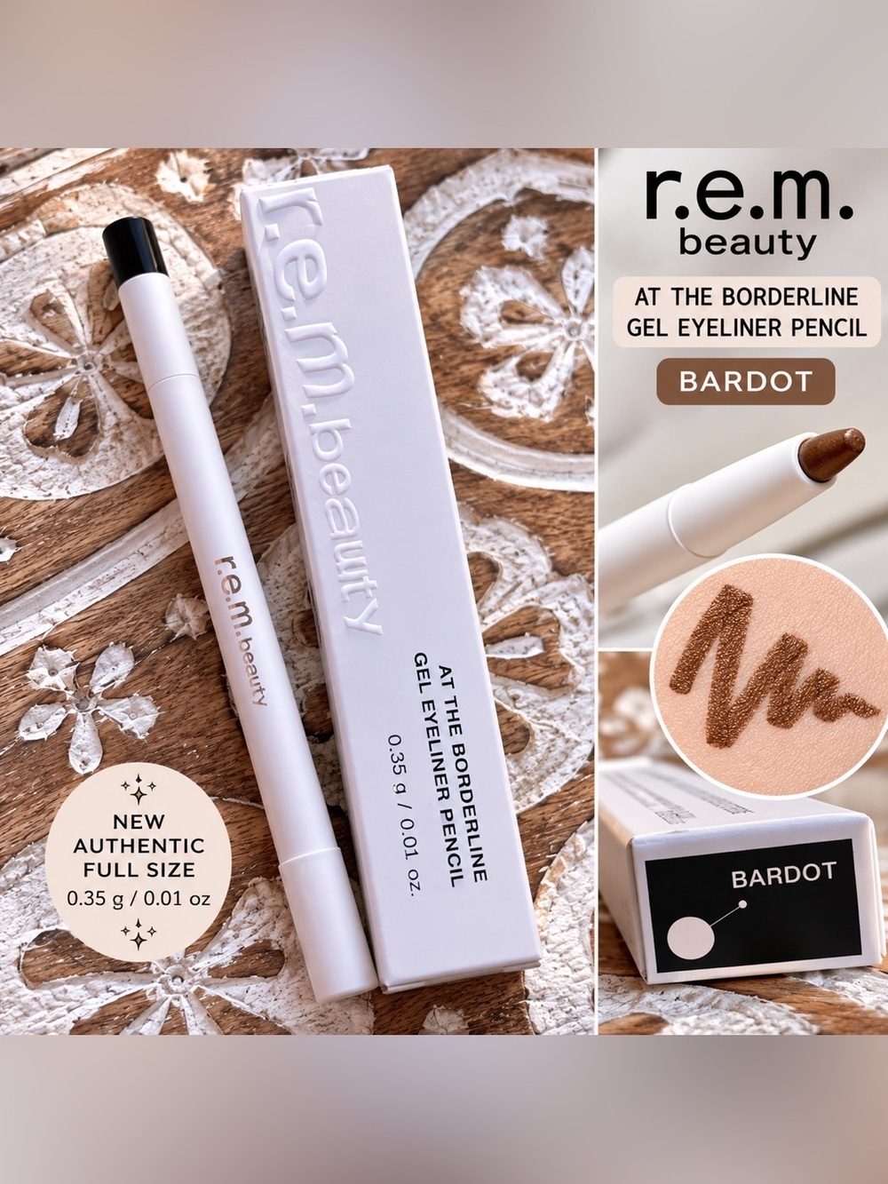 r.e.m. beauty At The Borderline Gel Eyeliner Pencil Bardot New Authentic